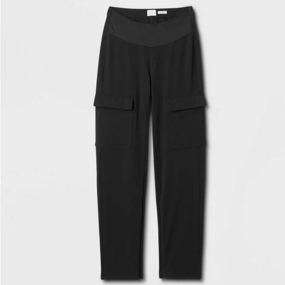 A New Day Women's Curvy Bottom Adaptive Seated Fit Pull-On Pants  Black